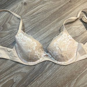 Victorias Secret nude lace bra size 32B lined Demi body by Victoria